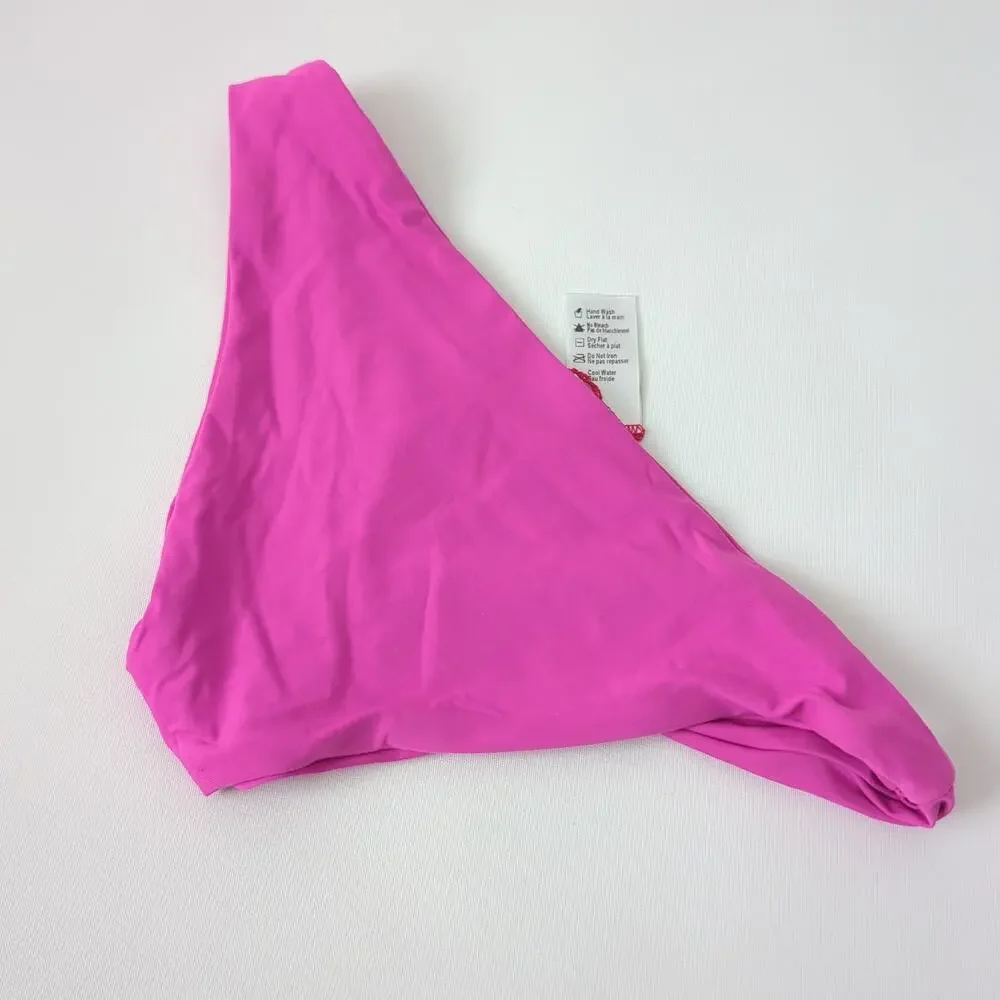 L*SPACE Women's Swimwear Bottoms XS Barbie Pink Cheeky‎ Swimsuit Swim Bikini